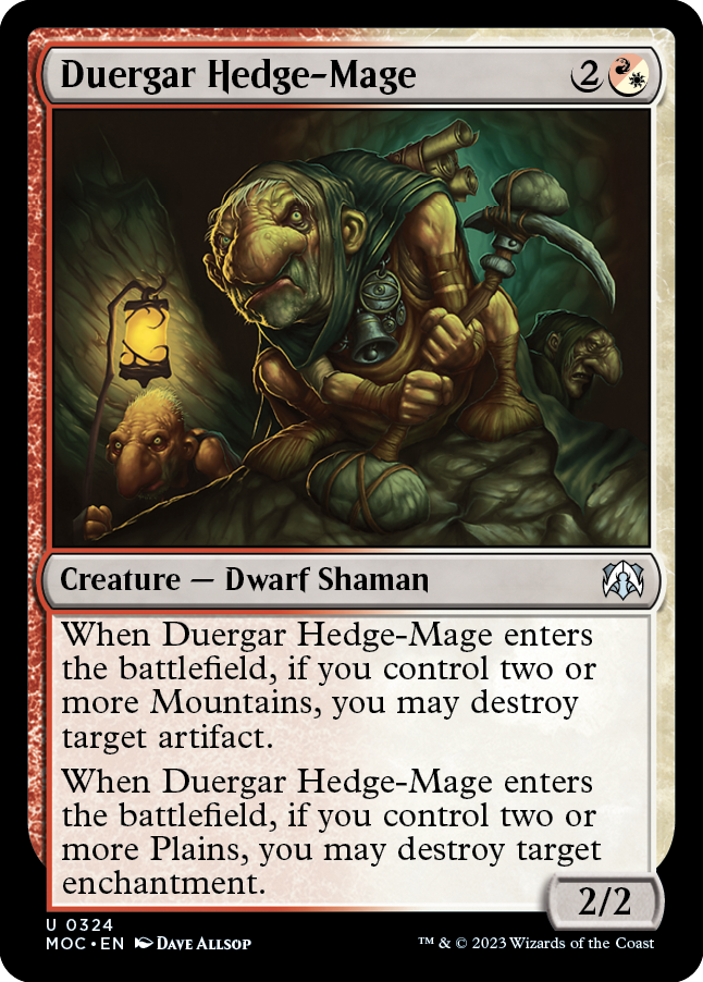 Duergar Hedge-Mage [March of the Machine Commander] MTG Single Magic: The Gathering | Red Claw Gaming