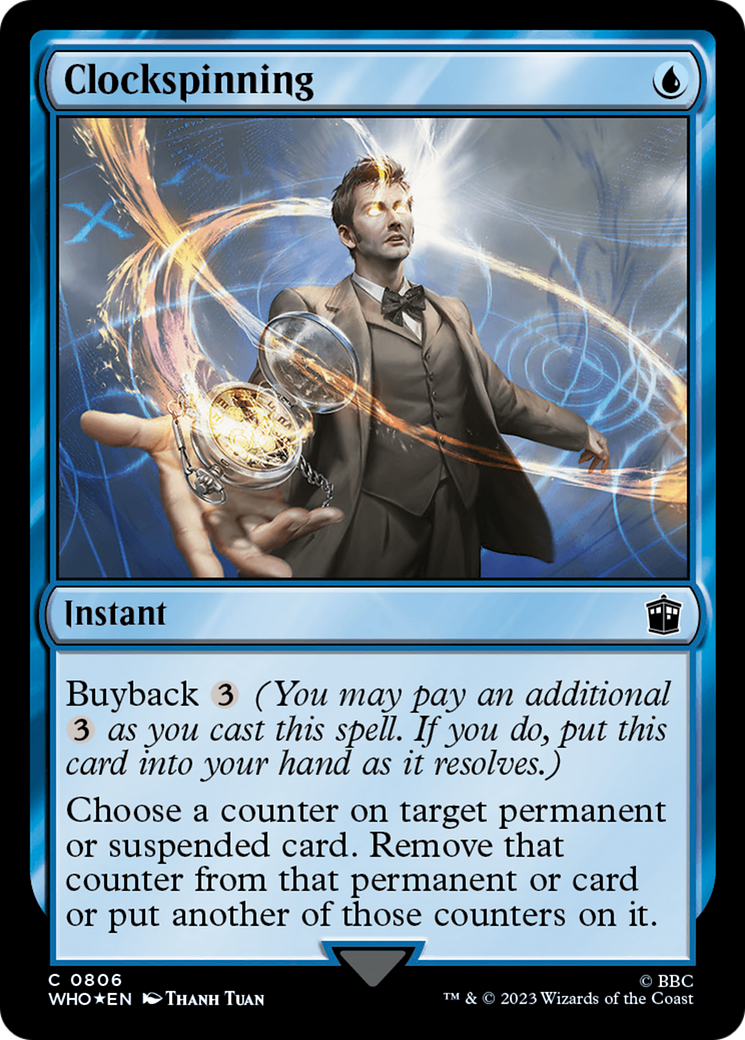 Clockspinning (Surge Foil) [Doctor Who] MTG Single Magic: The Gathering | Red Claw Gaming