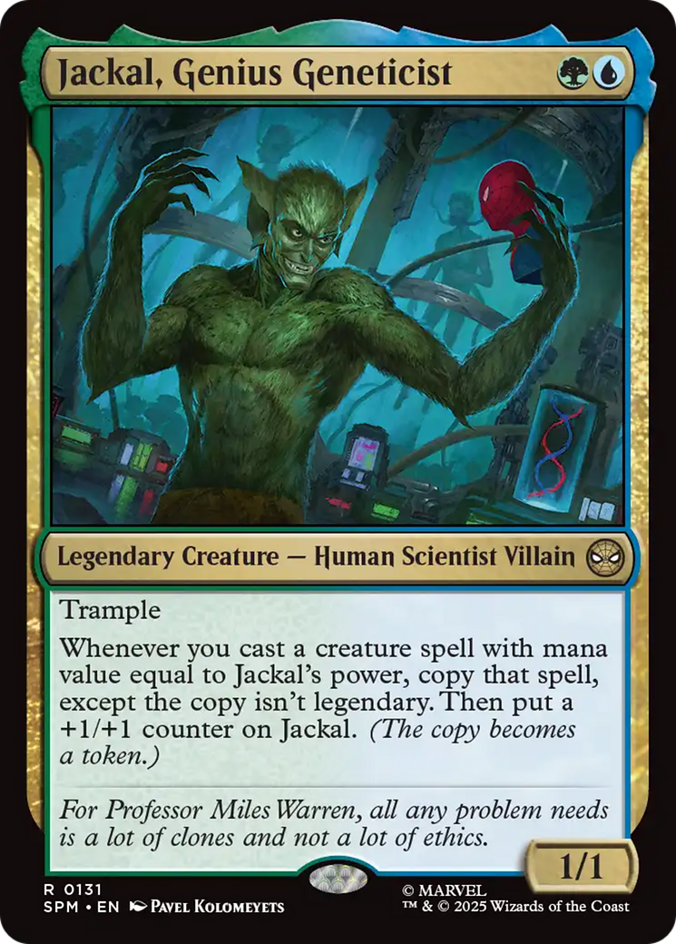 Jackal, Genius Geneticist [Marvel's Spider-Man] MTG Single Magic: The Gathering | Red Claw Gaming