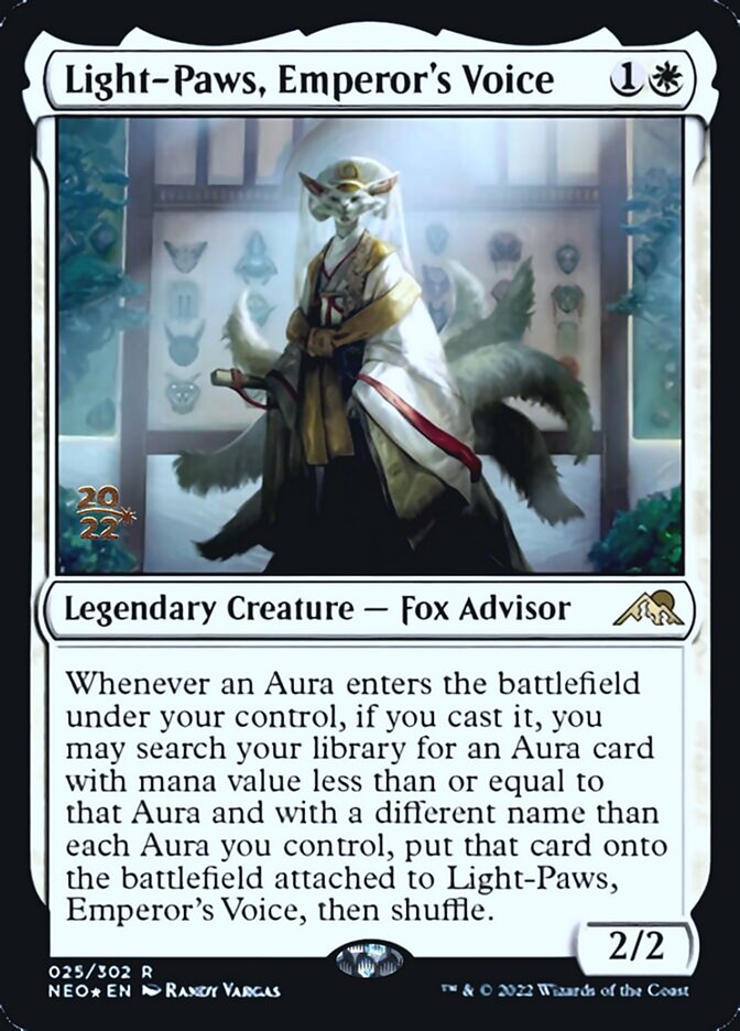 Light-Paws, Emperor's Voice [Kamigawa: Neon Dynasty Prerelease Promos] MTG Single Magic: The Gathering | Red Claw Gaming