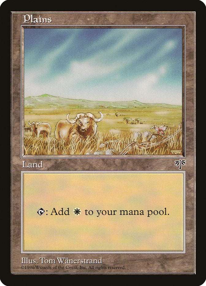 Plains (Oxen / Signature on Right) [Mirage] MTG Single Magic: The Gathering | Red Claw Gaming