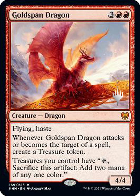 Goldspan Dragon (Promo Pack) [Kaldheim Promos] MTG Single Magic: The Gathering | Red Claw Gaming