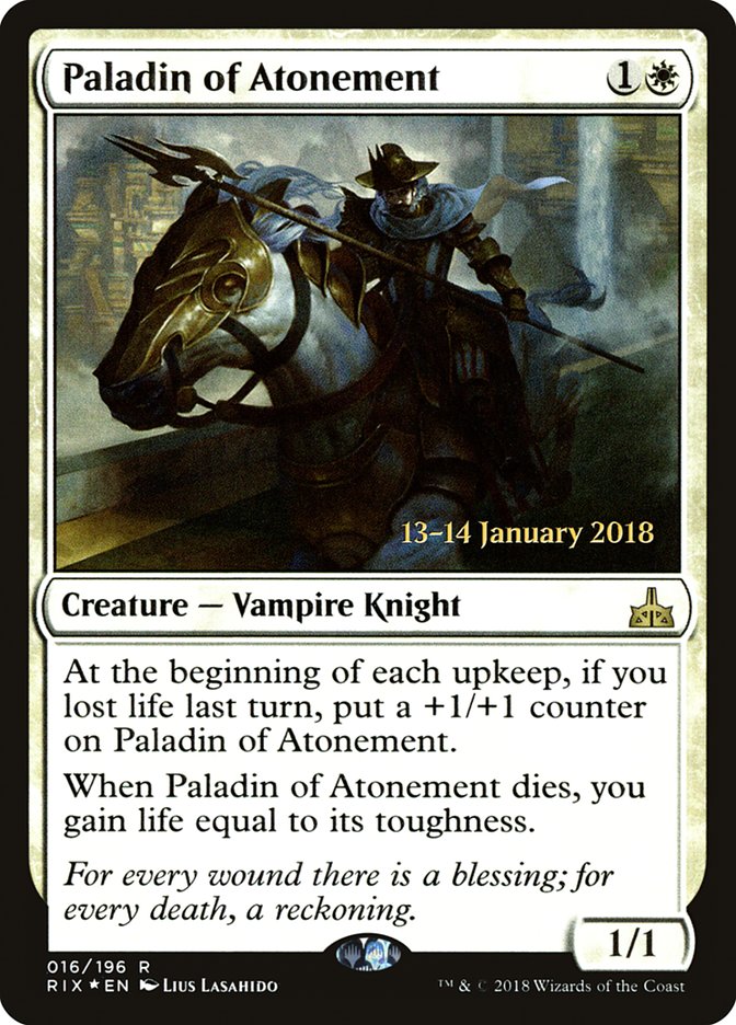 Paladin of Atonement [Rivals of Ixalan Prerelease Promos] MTG Single Magic: The Gathering | Red Claw Gaming