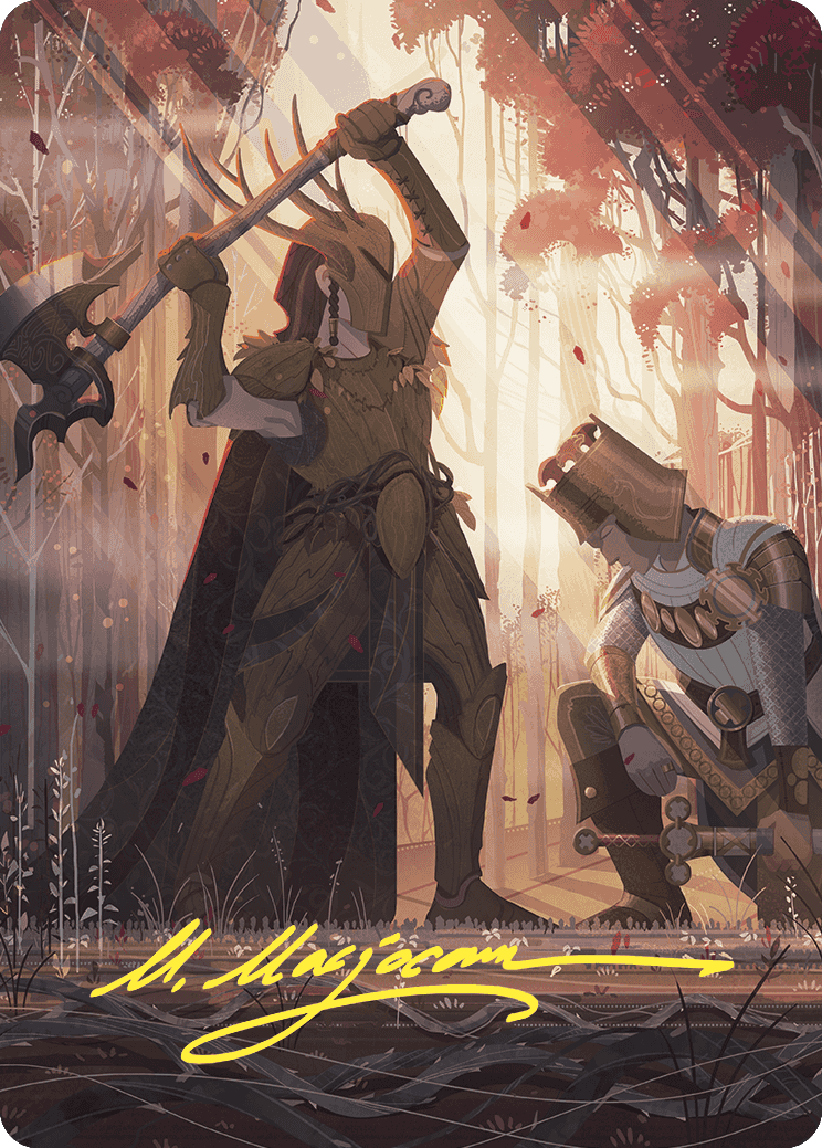 Karmic Justice Art Card (Gold-Stamped Signature) [Wilds of Eldraine Art Series] MTG Single Magic: The Gathering | Red Claw Gaming
