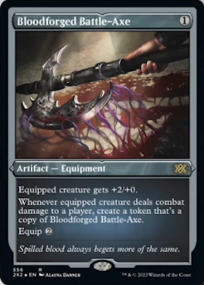 Bloodforged Battle-Axe (Foil Etched) [Double Masters 2022] MTG Single Magic: The Gathering    | Red Claw Gaming