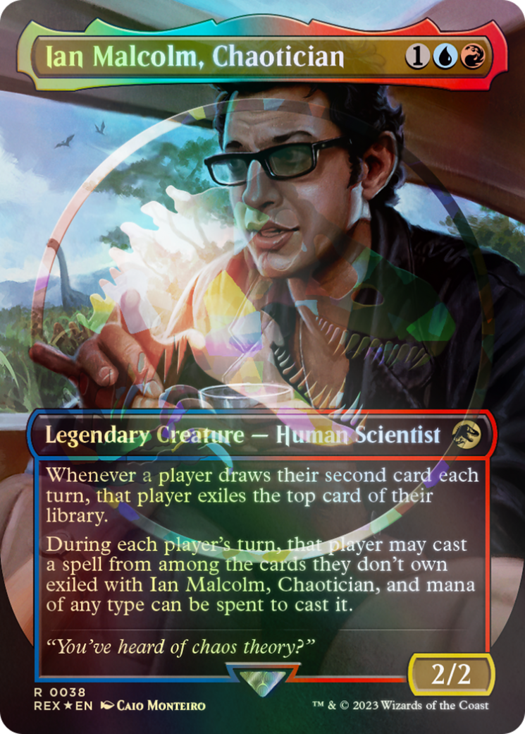 Ian Malcolm, Chaotician (Emblem) (Borderless) [Jurassic World Collection Tokens] MTG Single Magic: The Gathering | Red Claw Gaming