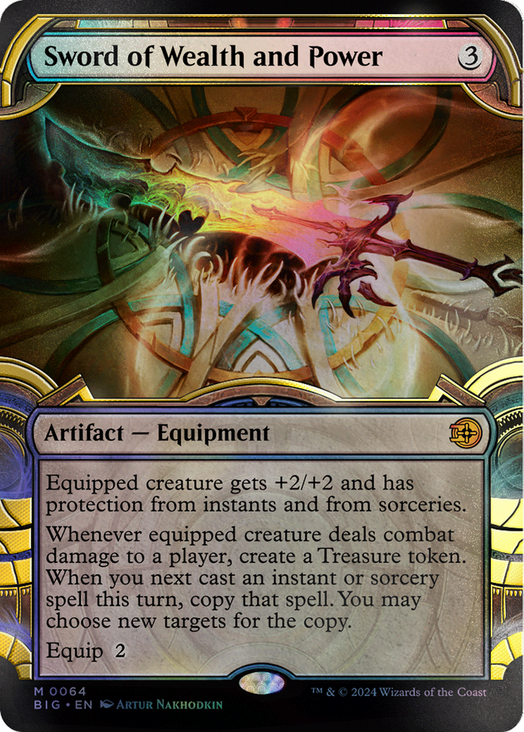 Sword of Wealth and Power (Showcase) (Raised Foil) [Outlaws of Thunder Junction: The Big Score] MTG Single Magic: The Gathering    | Red Claw Gaming