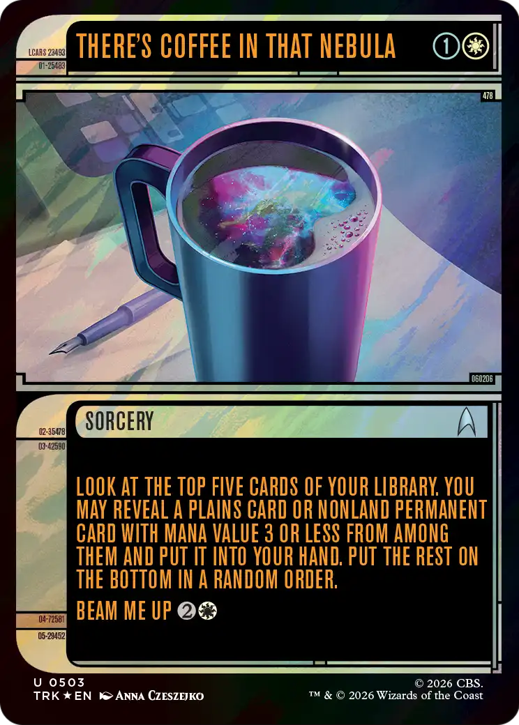 There's Coffee in that Nebula (Showcase) (Surge Foil) [Star Trek] MTG Single Magic: The Gathering | Red Claw Gaming