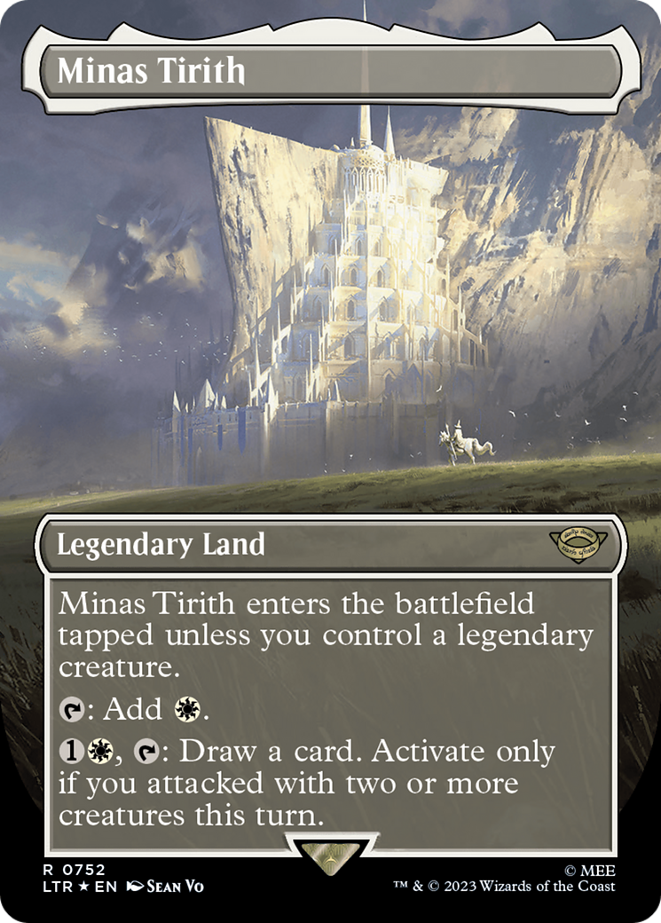 Minas Tirith (Borderless) (Surge Foil) [The Lord of the Rings: Tales of Middle-Earth] MTG Single Magic: The Gathering | Red Claw Gaming