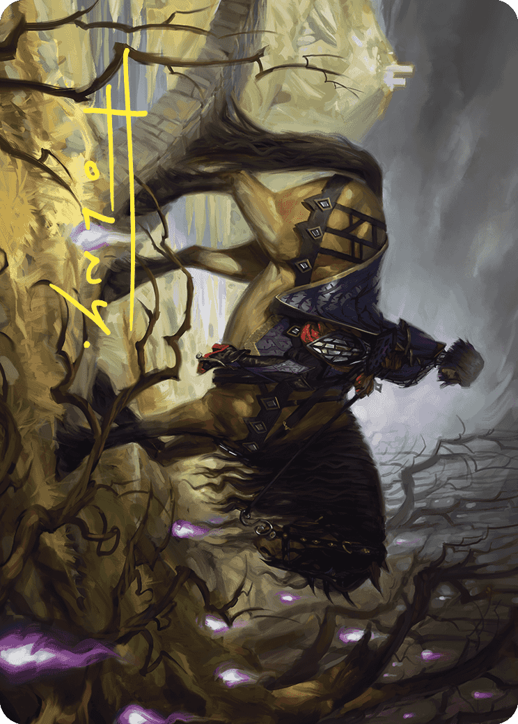 Rowan's Grim Search Art Card (Gold-Stamped Signature) [Wilds of Eldraine Art Series] MTG Single Magic: The Gathering | Red Claw Gaming