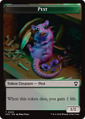 Saproling // Pest (0023) Double-Sided Token [Secrets of Strixhaven Commander Tokens] MTG Single Magic: The Gathering | Red Claw Gaming