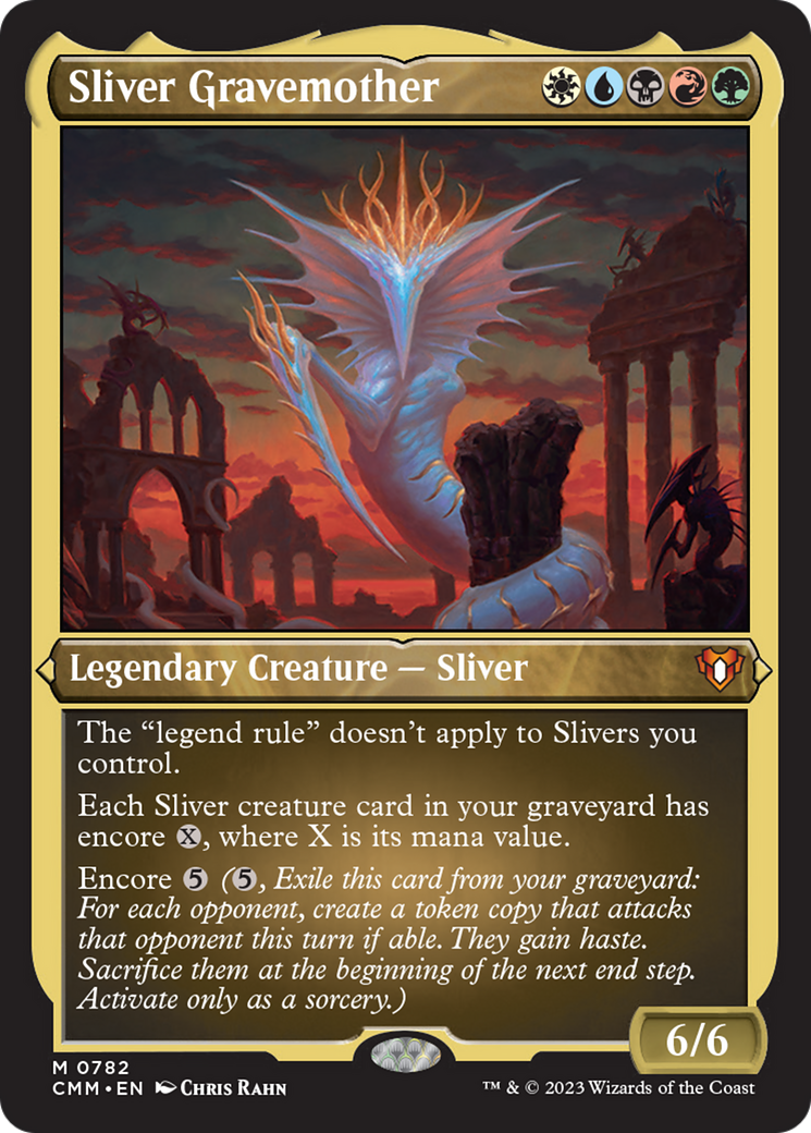 Sliver Gravemother (Display Commander) (Foil Etched) [Commander Masters] MTG Single Magic: The Gathering | Red Claw Gaming