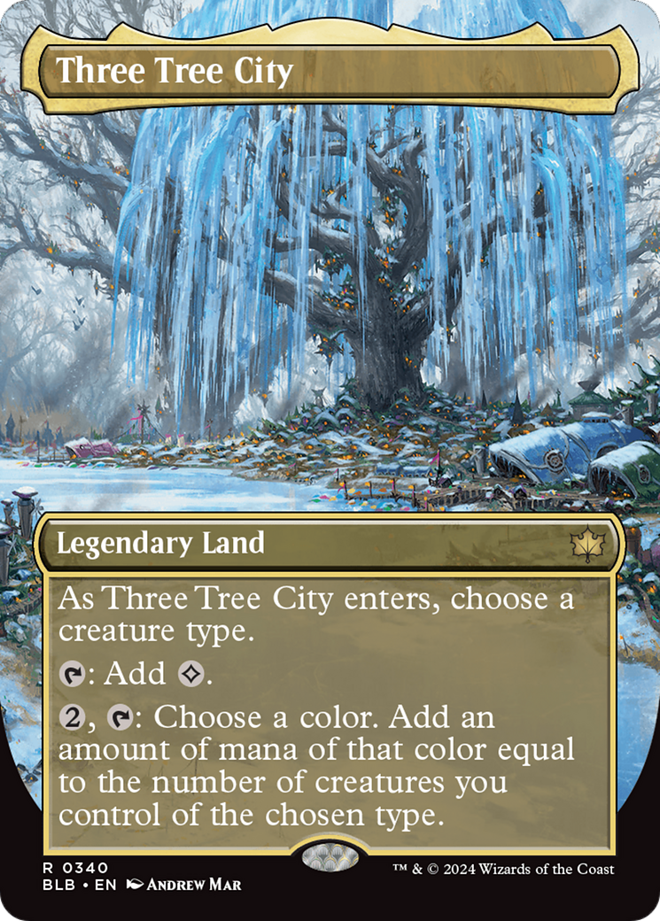Three Tree City (Borderless) (0340) [Bloomburrow] MTG Single Magic: The Gathering | Red Claw Gaming