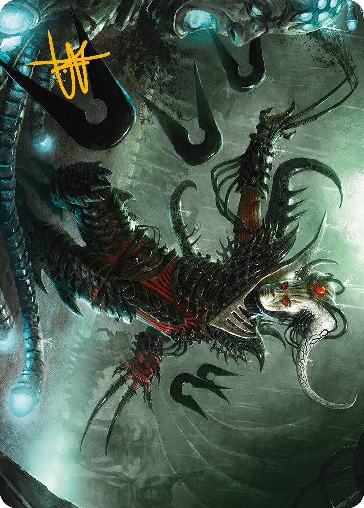 Vraan, Executioner Thane Art Card (Gold-Stamped Signature) [Phyrexia: All Will Be One Art Series] MTG Single Magic: The Gathering | Red Claw Gaming