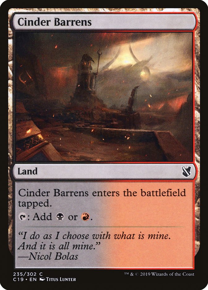 Cinder Barrens [Commander 2019] MTG Single Magic: The Gathering | Red Claw Gaming