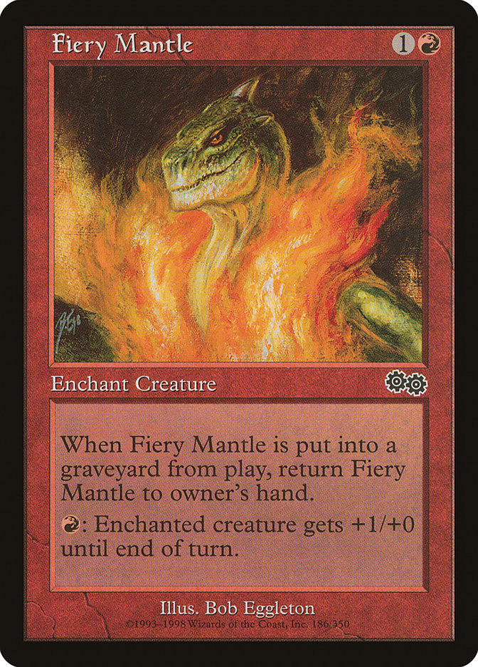 Fiery Mantle [Urza's Saga] MTG Single Magic: The Gathering | Red Claw Gaming