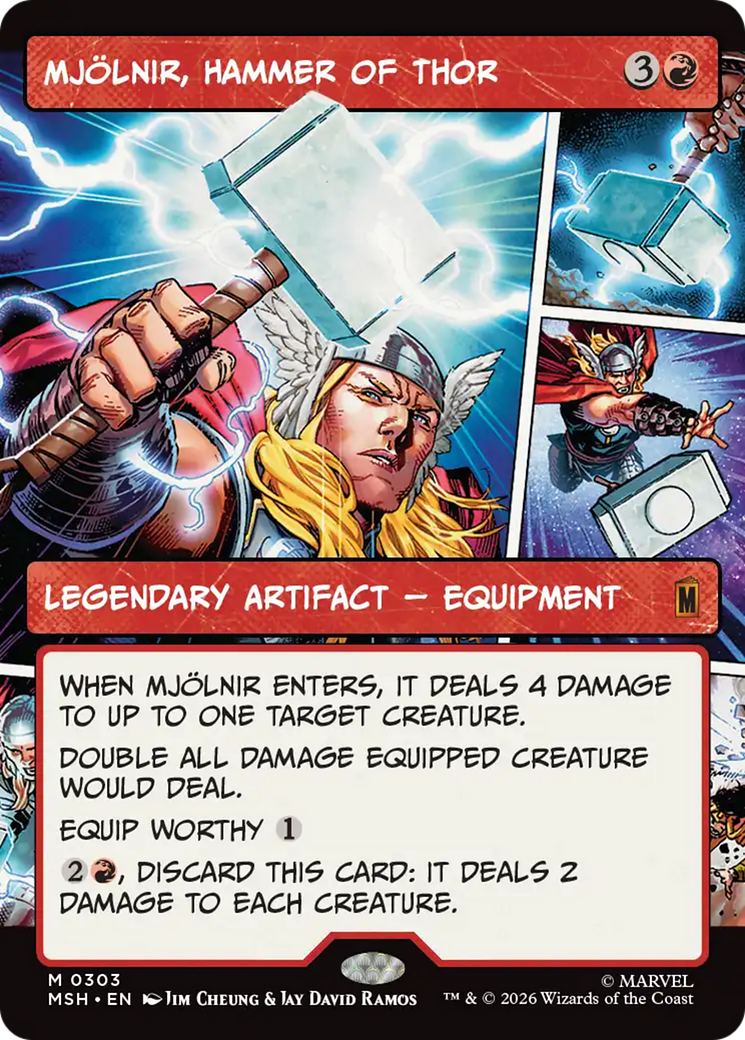 Mjolnir, Hammer of Thor (Borderless) (0303) [Marvel Super Heroes] MTG Single Magic: The Gathering | Red Claw Gaming