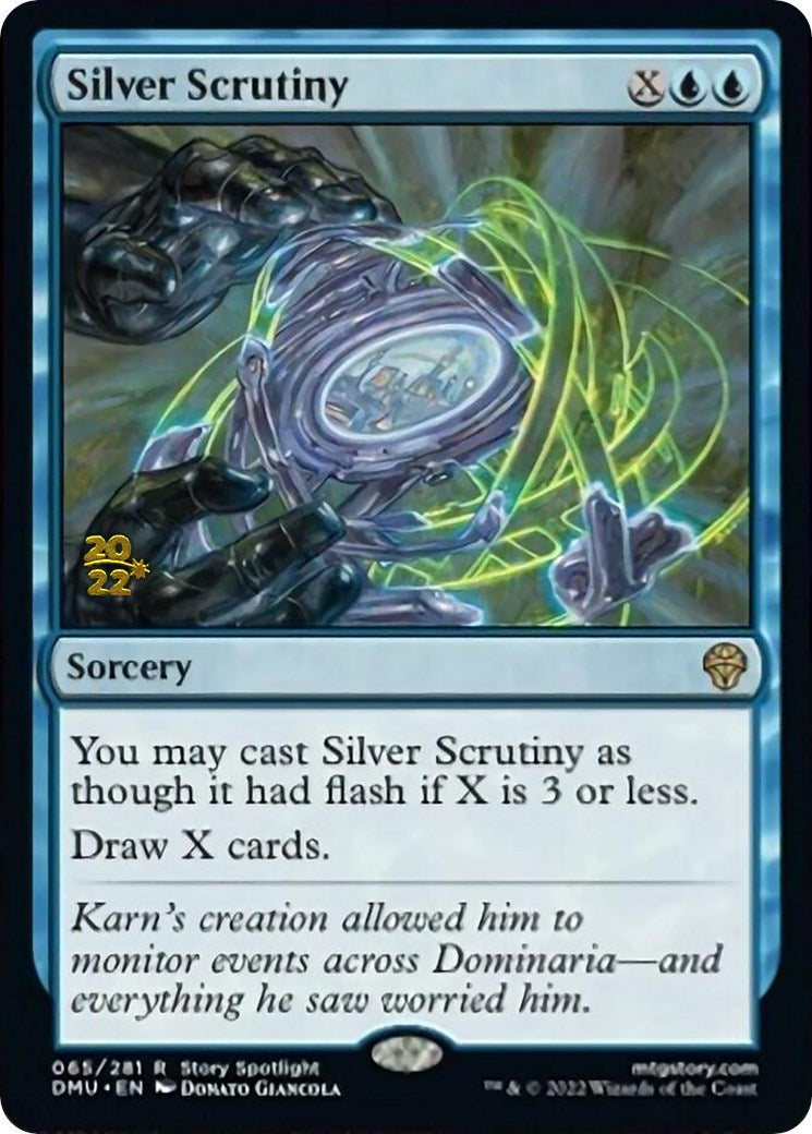 Silver Scrutiny [Dominaria United Prerelease Promos] MTG Single Magic: The Gathering | Red Claw Gaming
