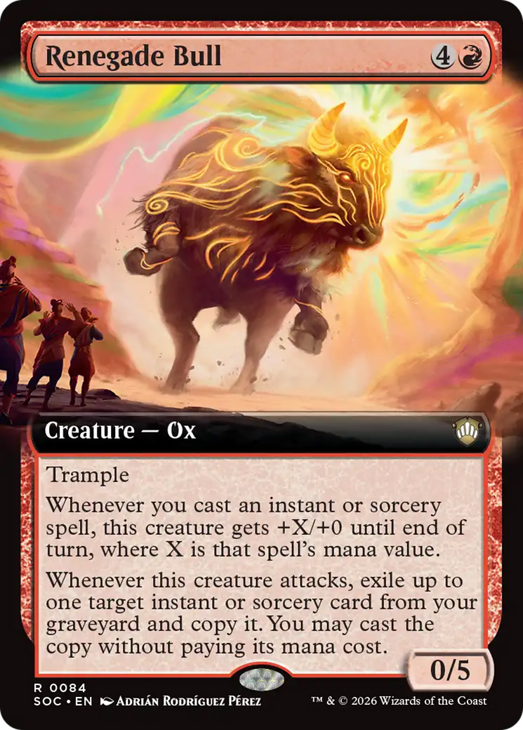 Renegade Bull (Extended Art) [Secrets of Strixhaven Commander] MTG Single Magic: The Gathering | Red Claw Gaming