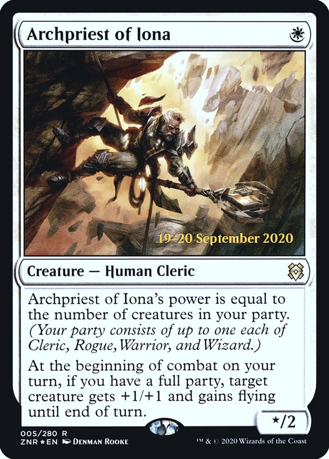 Archpriest of Iona [Zendikar Rising Prerelease Promos] MTG Single Magic: The Gathering | Red Claw Gaming