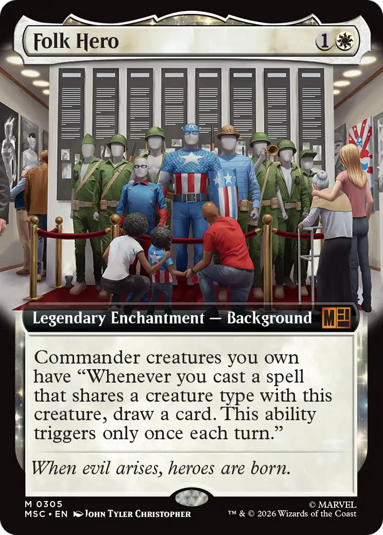 Folk Hero (Extended Art) [Marvel Super Heroes Commander] MTG Single Magic: The Gathering | Red Claw Gaming