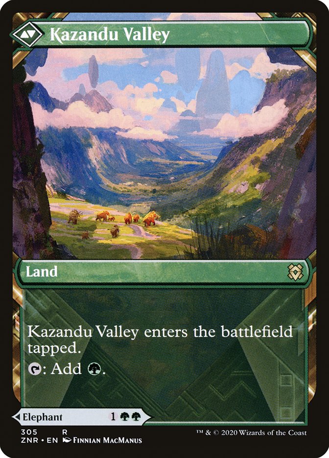 Kazandu Mammoth // Kazandu Valley (Showcase) [Zendikar Rising] MTG Single Magic: The Gathering | Red Claw Gaming