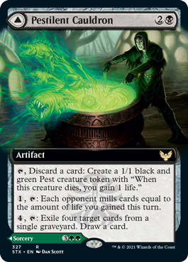 Pestilent Cauldron // Restorative Burst (Extended Art) [Strixhaven: School of Mages] MTG Single Magic: The Gathering | Red Claw Gaming