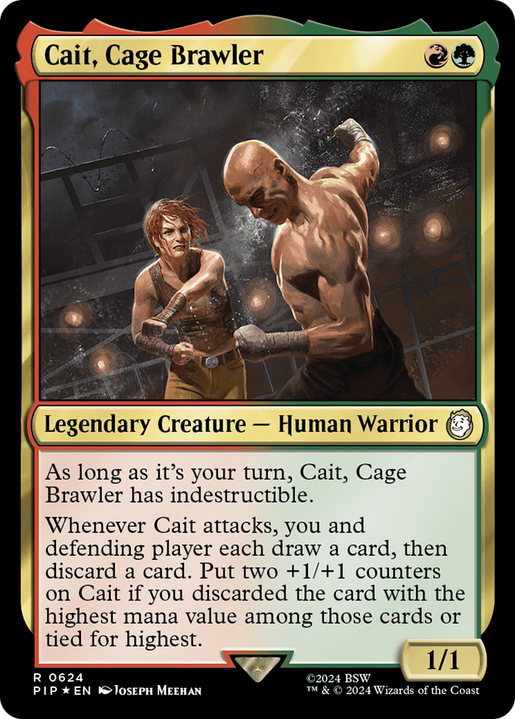 Cait, Cage Brawler (Surge Foil) [Fallout] MTG Single Magic: The Gathering    | Red Claw Gaming