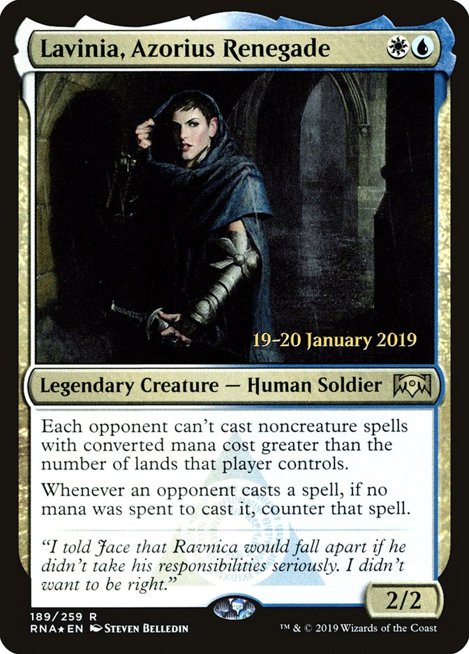 Lavinia, Azorius Renegade [Ravnica Allegiance Prerelease Promos] MTG Single Magic: The Gathering | Red Claw Gaming