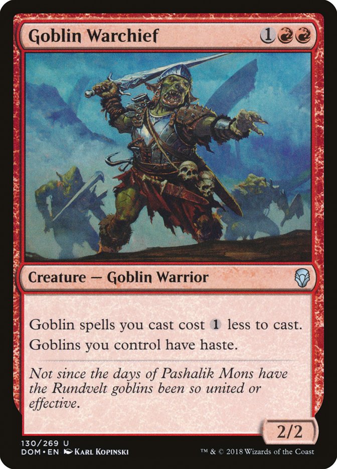 Goblin Warchief [Dominaria] MTG Single Magic: The Gathering | Red Claw Gaming