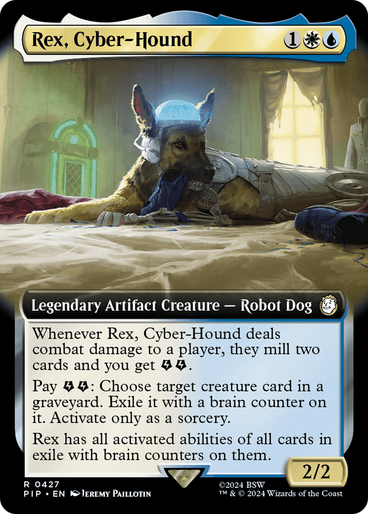 Rex, Cyber-Hound (Extended Art) [Fallout] MTG Single Magic: The Gathering    | Red Claw Gaming