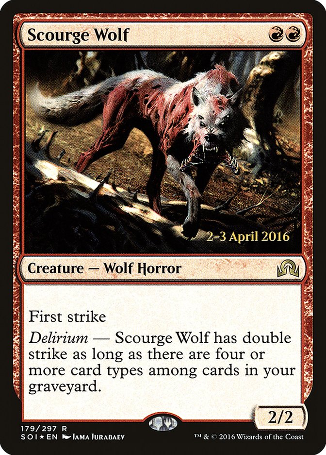 Scourge Wolf [Shadows over Innistrad Prerelease Promos] MTG Single Magic: The Gathering | Red Claw Gaming