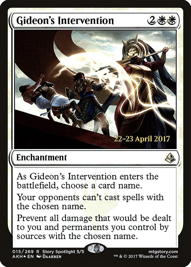 Gideon's Intervention [Amonkhet Prerelease Promos] MTG Single Magic: The Gathering | Red Claw Gaming