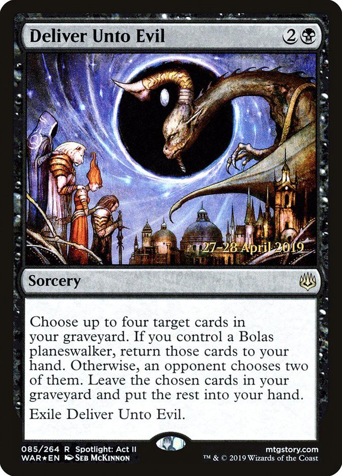 Deliver Unto Evil [War of the Spark Prerelease Promos] MTG Single Magic: The Gathering | Red Claw Gaming