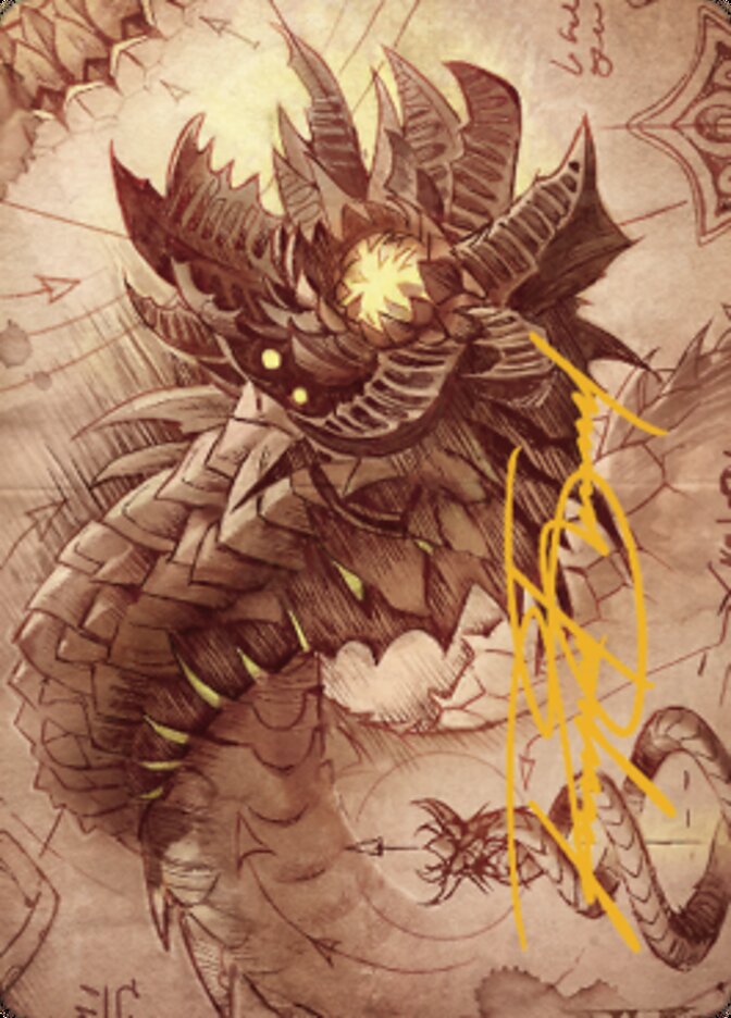 Wurmcoil Engine Art Card (Gold-Stamped Signature) [The Brothers' War Art Series] MTG Single Magic: The Gathering | Red Claw Gaming