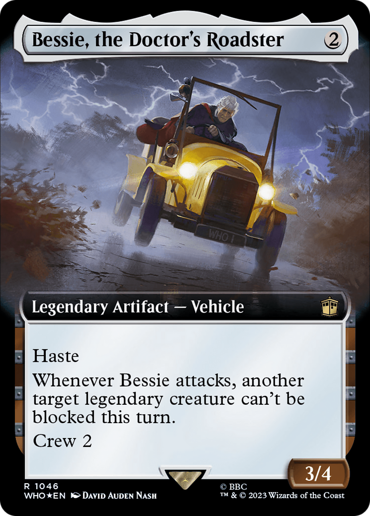 Bessie, the Doctor's Roadster (Extended Art) (Surge Foil) [Doctor Who] MTG Single Magic: The Gathering | Red Claw Gaming