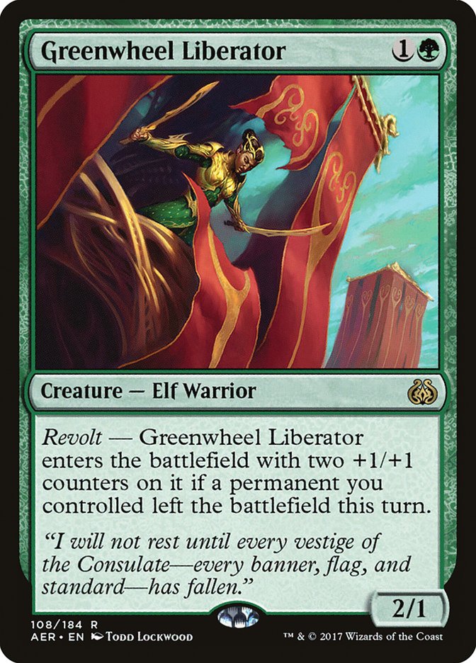 Greenwheel Liberator [Aether Revolt] MTG Single Magic: The Gathering | Red Claw Gaming