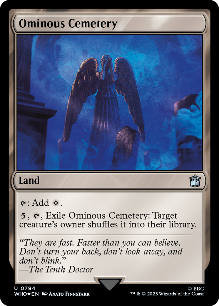 Ominous Cemetery (Surge Foil) [Doctor Who] MTG Single Magic: The Gathering | Red Claw Gaming