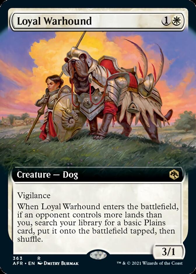 Loyal Warhound (Extended Art) [Dungeons & Dragons: Adventures in the Forgotten Realms] MTG Single Magic: The Gathering | Red Claw Gaming