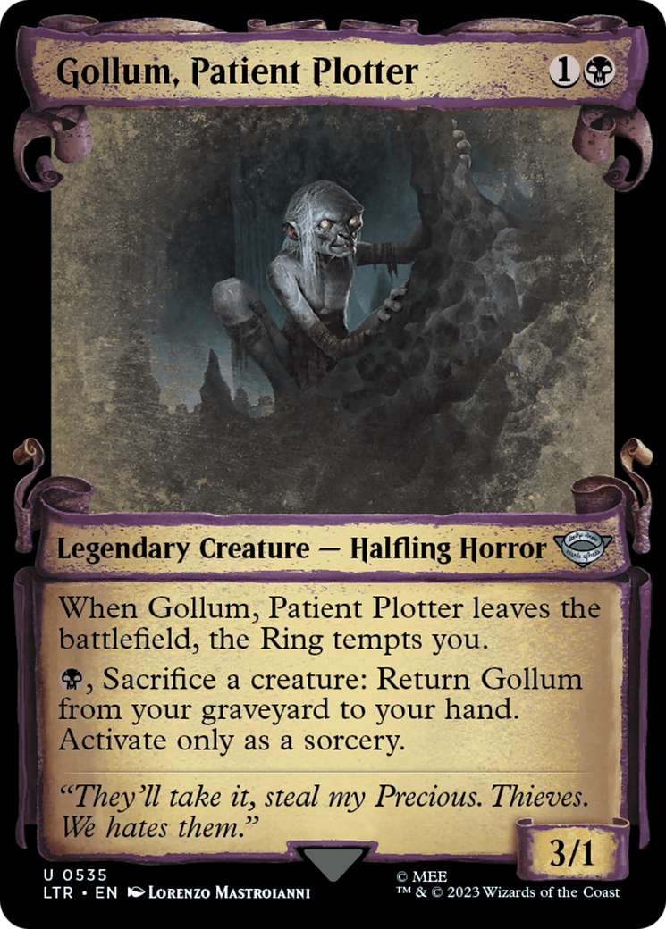 Gollum, Patient Plotter [The Lord of the Rings: Tales of Middle-Earth Showcase Scrolls] MTG Single Magic: The Gathering | Red Claw Gaming