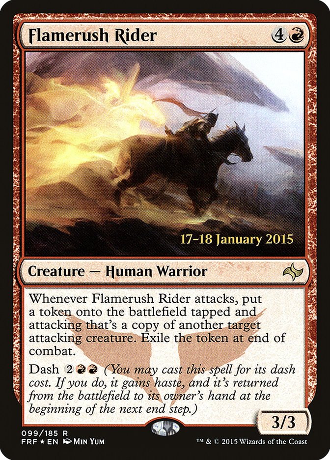 Flamerush Rider [Fate Reforged Prerelease Promos] MTG Single Magic: The Gathering | Red Claw Gaming