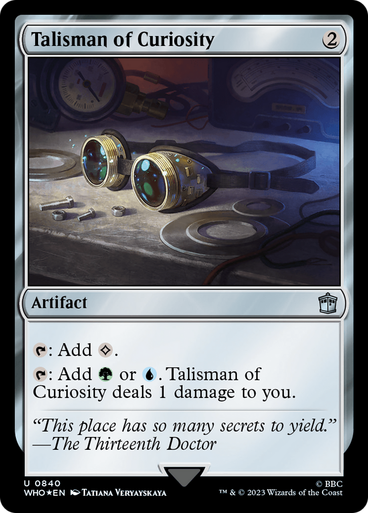 Talisman of Curiosity (Surge Foil) [Doctor Who] MTG Single Magic: The Gathering | Red Claw Gaming