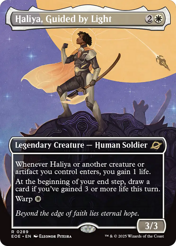 Haliya, Guided by Light (Borderless) [Edge of Eternities] MTG Single Magic: The Gathering | Red Claw Gaming