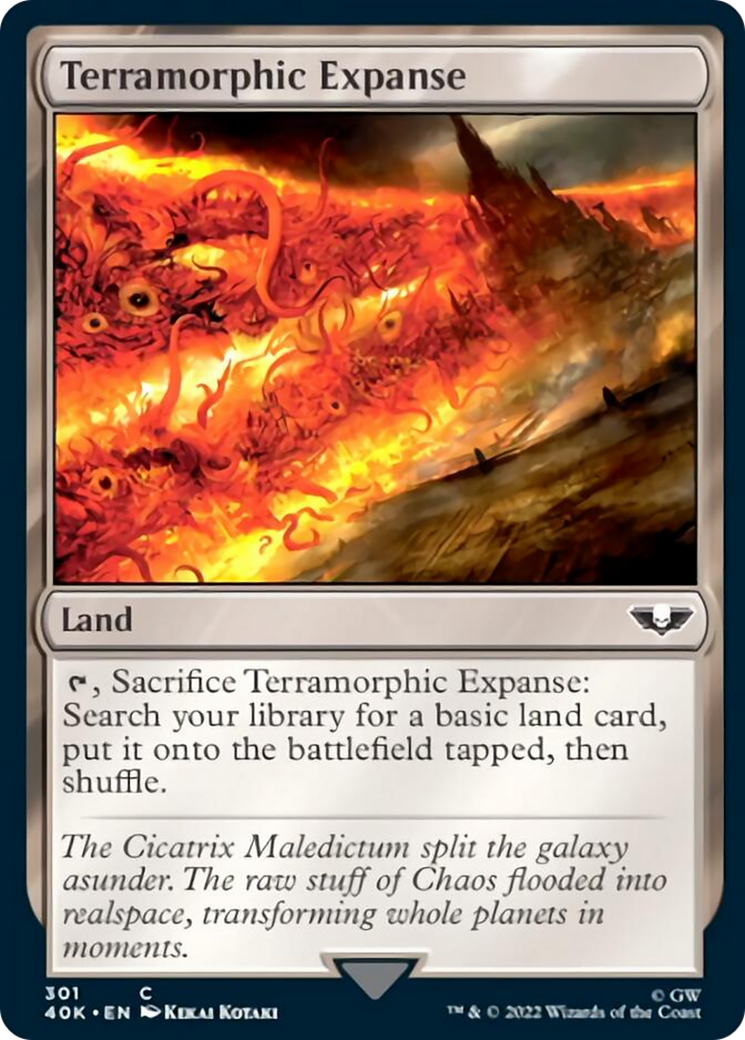 Terramorphic Expanse (Surge Foil) [Warhammer 40,000] MTG Single Magic: The Gathering | Red Claw Gaming