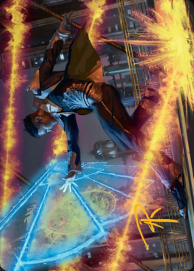 Wingshield Agent Art Card (Gold-Stamped Signature) [Streets of New Capenna Art Series] MTG Single Magic: The Gathering | Red Claw Gaming