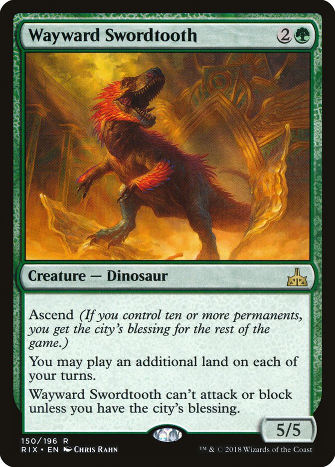 Wayward Swordtooth [Rivals of Ixalan] MTG Single Magic: The Gathering | Red Claw Gaming