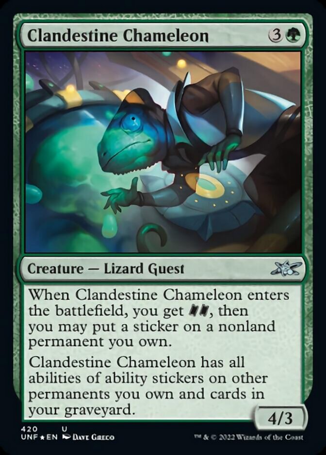Clandestine Chameleon (Galaxy Foil) [Unfinity] MTG Single Magic: The Gathering    | Red Claw Gaming