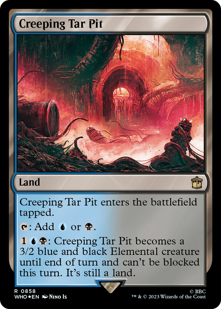 Creeping Tar Pit (Surge Foil) [Doctor Who] MTG Single Magic: The Gathering | Red Claw Gaming