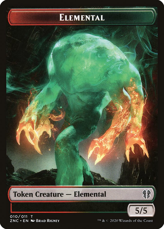 Elemental (008) // Elemental (010) Double-Sided Token [Zendikar Rising Commander Tokens] MTG Single Magic: The Gathering | Red Claw Gaming