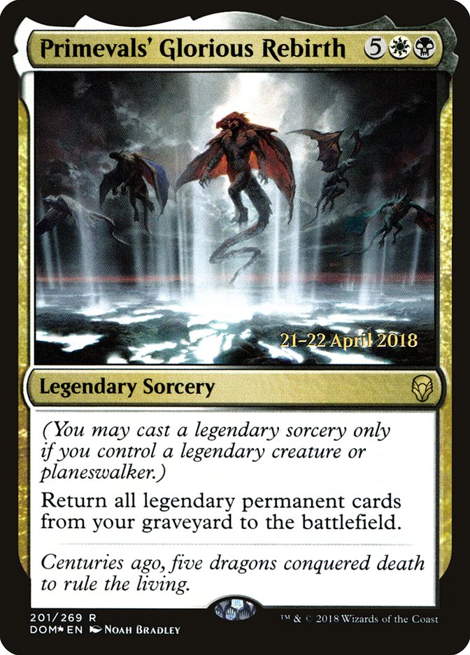 Primevals' Glorious Rebirth [Dominaria Prerelease Promos] MTG Single Magic: The Gathering | Red Claw Gaming